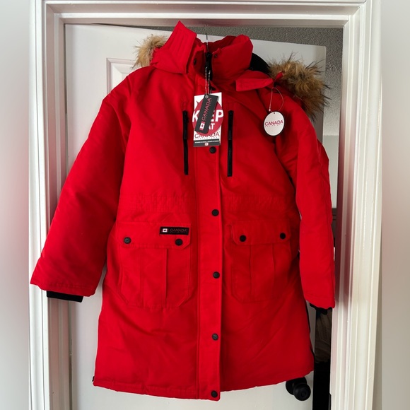 Canada Weather Gear Red Parka - Faux Fur Hood - Size L - NWT - Picture 4 of 10